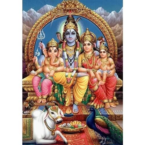 5d Diamond Wall Art Diy Painting Shivas Family Cross Stitch Mosaic Anime Full Square Drill Embroidery Gifts