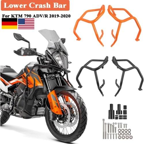Motorcycle Accessories Lower Engine Guard Crash Bars Frame Protector Bumper for KTM 790 Adventure ADV R 2019 2020 Black Orange