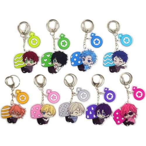 Anime Man Key Chain Acrylic Women Key Ring Chain for Pants Pendant Kids Key Holder Funny Keyring Lady Jewelry Zinc Alloy Brelok