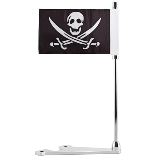 Pirate Flag Luggage Rack Mounting Flag Pole Motorcycle Decorative Accessories For Harley Touring Road King Ultra Limited 14-19