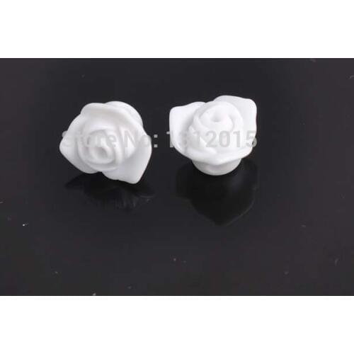 Free Shipping 100Pcs white Acrylic Flower charm Spacer Beads Flatback Cabochon Scrapbooking Craft Fit diy 12x12mm WS-18-2