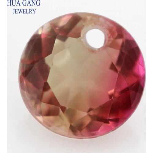 BX09 Round Shape Watermelon Tourmaline Stone With Hole Synthetic Glass Loose Beads Size 4mm~14mm Jewelry Making Free Shipping