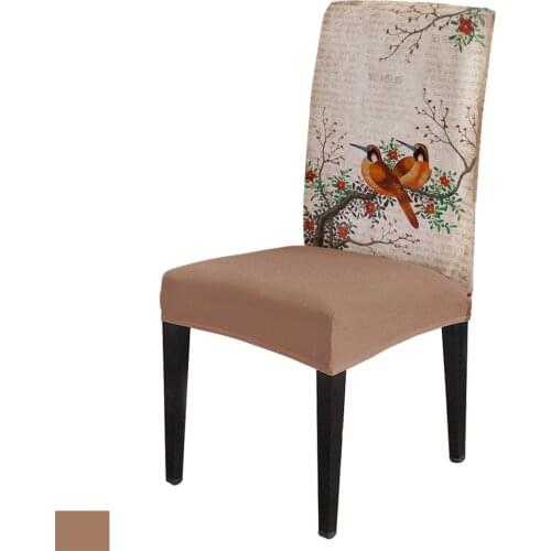 Spandex Chair Cover Flowers Birds Drawing Plum Blossom Retro Chair Cover Home Decor Wedding Supplies Dining Chair Cover Stretch