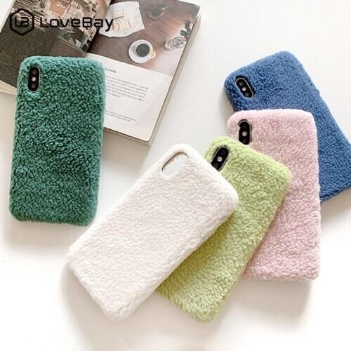 Lovely Lambs wool TPU Case For iPhone 12 Pro Max Case Soft Skin Feel Fur Furry Silicone Back Cover for iPhone 12 Mini 12 Pro MAX