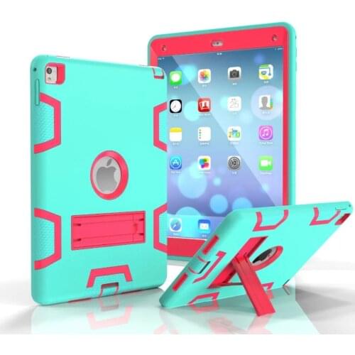 For ipad pro 9.7 Case 3 in 1 kids safe armor Shockproof Heavy Duty Rubber w/ Hard Stand Case Cover For iPad Air 3 ipad 7 #E