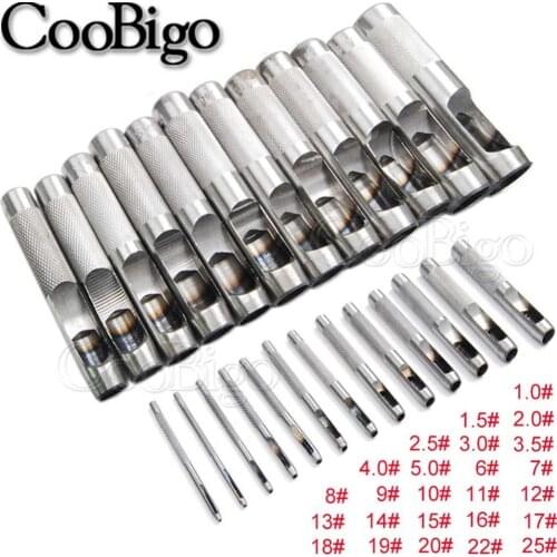 1pcs 25 Size Hollow Punches Metal Punch Tools Leather craft Set Belt Punch for Canvas Clothes Round Punching 1.0mm to 25mm