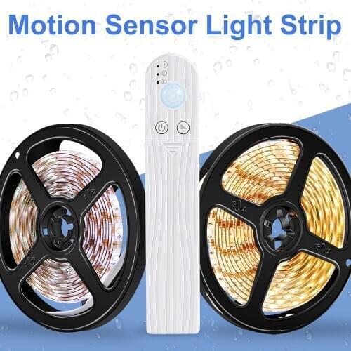 LED Motion Sensor Light 5V Under Bed Lights 2835 SMD Waterproof Light Strip Closet Bedroom Kitchen Hallway Flexible Lamp Tape