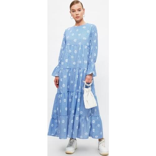 Trendyol Flower Pattern Lining Cotton Dress TCTSS21EL3441