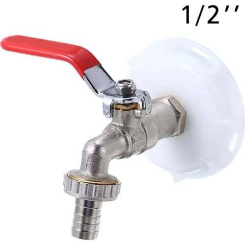IBC Water Tap Adapter 62mm 3/4Inch 1/2Inch DN50 Ball Safety Valve Drain Nozzle Garden Water Connectors Drain Adapter