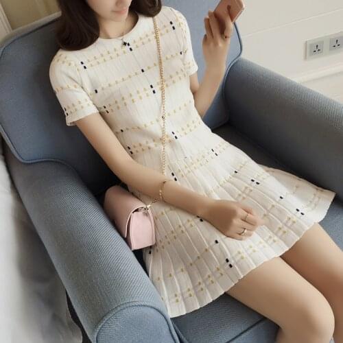 New Fashion Womens Spring Thin Knitted Striped Crop Top and Mini Skirt Suit Set Two-piece Girls Skirt Summer Clothing Sets