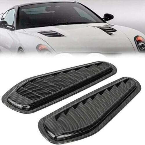 Car Air Flow Intake Cover, Car Air Flow Intake Decorative Scoop Bonnet Vent Hood Cover Universal Carbon Fiber Style Auto Car Dec