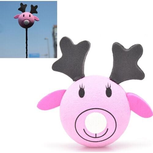 Cartoon Elk Car Antenna Topper Eva Decorative Topper Balls For Car Christmas Accessories