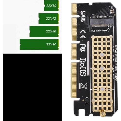 New arrival aluminium alloy shell Led Expansion Card Computer Adapter Interface M.2 NVMe SSD To PCIE 3.0 X16