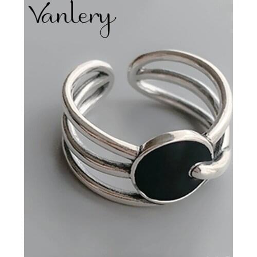 New Trendy Personality Punk Black Round Rings For Women Lady Resizable Size Rings Party Jewelry Charm Gifts