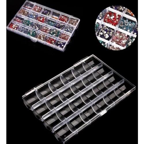 24 Grids Transparent Jewelry Bead Ring Earring Storage Box Acrylic Container New J78F