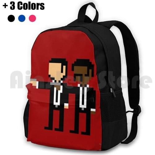 Ezekiel 25 : 17-Pixel Mode Outdoor Hiking Backpack Waterproof Camping Travel Ezekiel 25 17 Pulp Fiction Quentin Tarantino