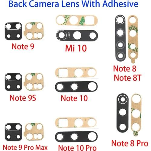 50pcs, Rear Back Camera Glass Lens For Xiaomi Redmi 9C 9A Note 9S 8T 8 7 10Pro Mi 11 LiteNote 10 Pro Lite Mi 10T Pro Glass Lens