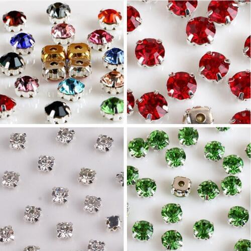 Rhinestones for Needlework Crafts Diamante Applique Glass SS16 Strass Rhinestone Claw Rhinestones Sew on Stones and Crystals F