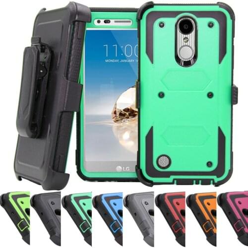 Heavy Duty Hybrid Shockproof Armor Case Holster Belt Clip Hard PC Shell Cover For LG Aristo LV3 MS210/K8 2017/Phoenix 3/Fortune