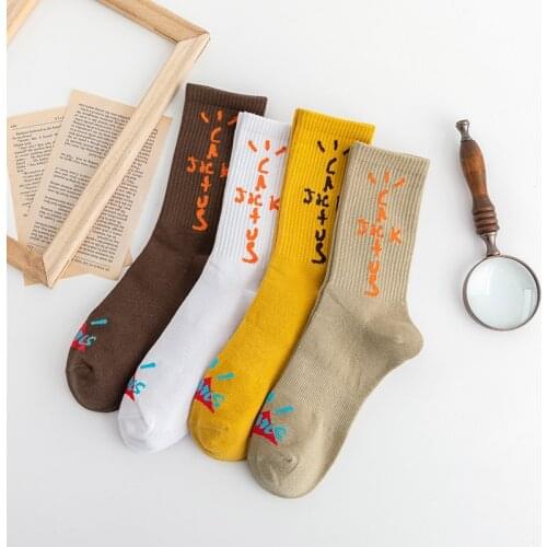 Travis Scott Fashion Street Socks 4-color Unisex Socks Popular Trend Sports Tube Socks Cotton Comfortable Regalos para hombre