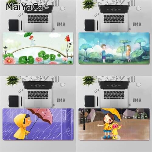 Maiyaca Top Quality cartoon Rainy day Keyboards Mat Rubber Gaming mousepad Desk Mat Free Shipping Large Mouse Pad Keyboards Mat