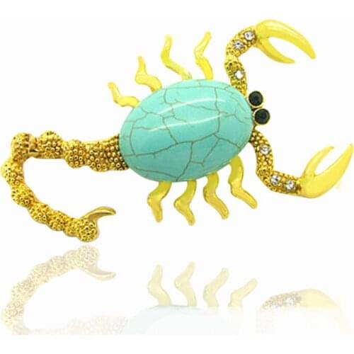 Fashionable Scorpion Big Stone Brooches For Women Hip Hop Brooches for Suit Brosh Broche Famous Brand Jewelry