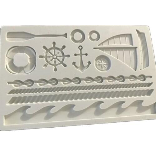 1 Piece Boat ships Anchor Silicone Mold Fondant Mold Cake Decorating Tools Chocolate Gumpaste Mold H634