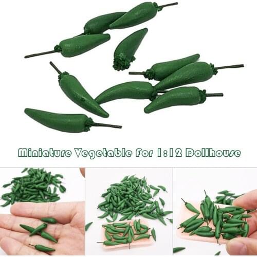 10pcs 1:12 Toy House Miniature Vegetable Green Pepper Kitchen Fruit Mangosteen Kitchen Dining Model Play Toy Education Gifts Hot