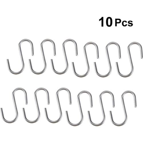 100 Pcs Heavy Duty Stainless Steel S Shaped Hooks Kitchen Spoon Pan Pot Utensils Hangers Clasp Over The Door Closet Clothes Rack