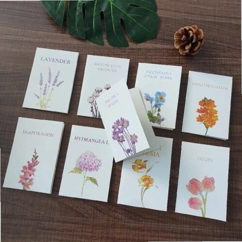 128pcs Flower Painting Decoration Greeting Card Message Blessing Card For Graduation Mother Father Day Valentines Birthday