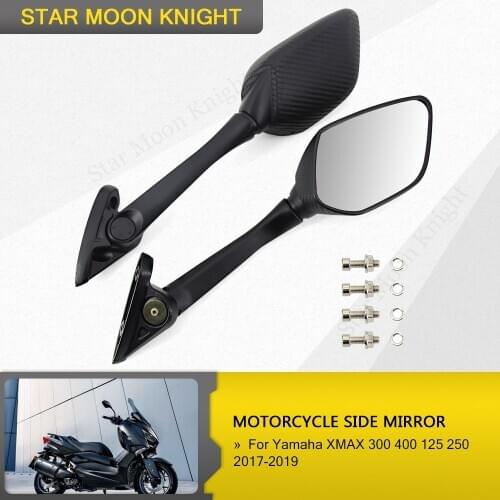 2 Pcs Motorcycle Side Mirror Black Plastic Rearview Mirror for Yamaha XMAX 300 400 125 250 2017-2019 Motorcycle Accessories