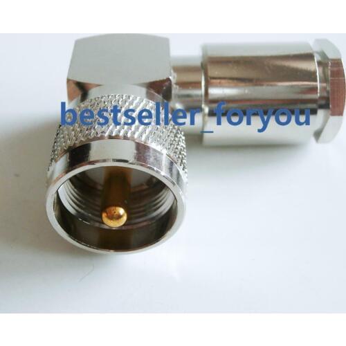2X UHF clamp PL259 male plug right angle for RG8 LMR400 RG213 RG214 connector