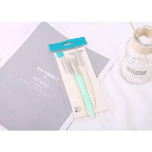 3PCS Stainless Steel Eyebrow Trimmer Foldable Eyebrow Trimming Scissors Razor Skin Protection Eyebrow Trimming Tool