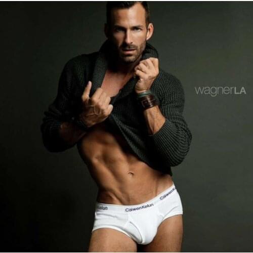 365 cotton mens sexy sports pure white triangle panties U convex mens underwear wholesale