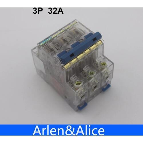 3P 32A 230/400V~ 50/60HZ Transparent case Mini Circuit breaker MCB safety breakers