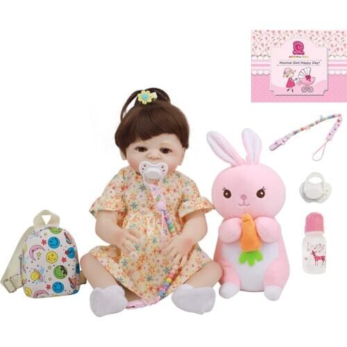 48CM New Design Fashion Doll Bebe Reborn Toy 19Inch Full Vinyl Silicone Baby Doll Fantasy Realistic Baby Bath Toy Kid Play Gift