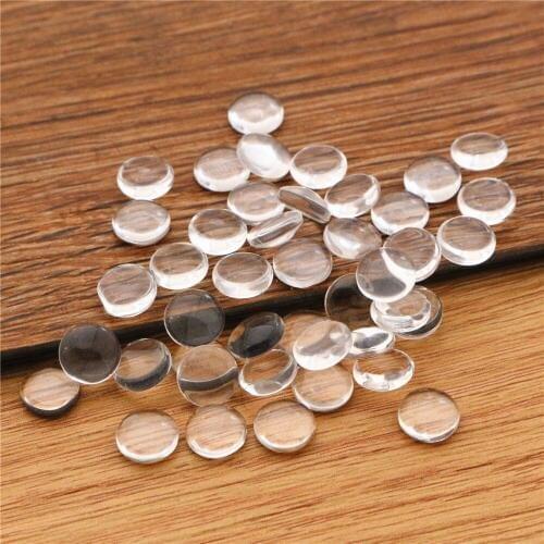 50pcs/lot 8MM Round Flat Back Clear Glass Cabochon, High Quality, Lose Money Promotion!!!(Z2-01)