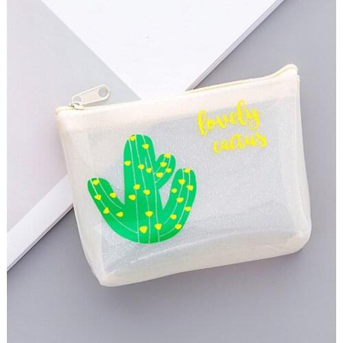 50PCS / LOT Creative Little Fresh Cactus Zero Wallet Portable Waterproof Silicone Coin Storage Bag