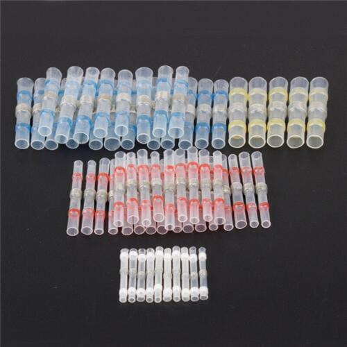60 PCS Butt Heat Shrink Terminals Waterproof Splice Cable Wire Connectors Solder Seal Crimp Terminals 26-10 AWG 4 size