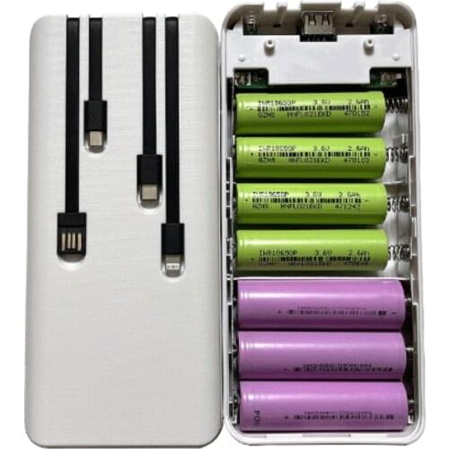 7x 18650 Battery Charger Cover 21700 18650 Power Bank Case DIY Box USB Ports Detachable Welding Free Power Pack Battery Box