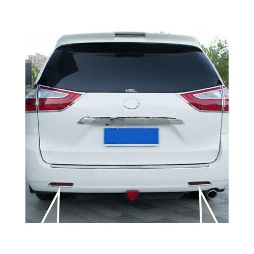 ABS Chrome Exterior Rear Fog Light Cover Trim 2pcs For Toyota Sienna 2015-2019