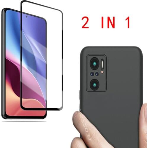 For Redmi Note 10 Pro Case With Screen Protectors Slim Soft Silicone Matte Phone Cover For Xiaomi Redmi 10 Pro Max Glass