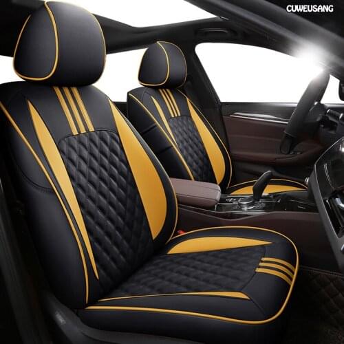 CUWEUSANG Custom Leather car seat covers set For PEUGEOT 301 307 408 308 308s 508 3008 2008 4008 5008 seats cover cars protector