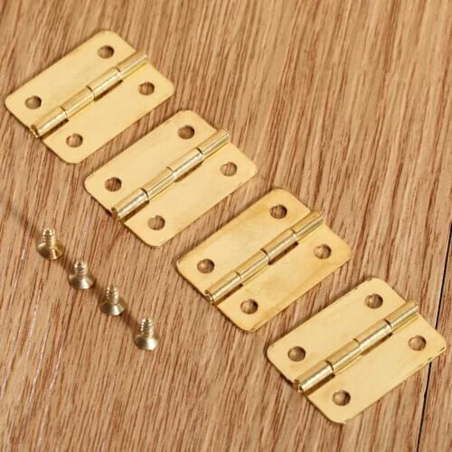 4Pcs 1 Inch Decorative Hinges Kitchen Cabinet Door Hinges For Caskets Drawer Jewelry Boxes Hinges Furniture Fittings 24x18mm