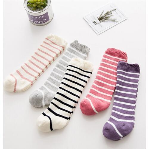 New Kids Knee High Socks Baby Stripes Patchwork Colorful Cotton Football Long Tube Leg Warm Baby Home Supplies Sports Skate