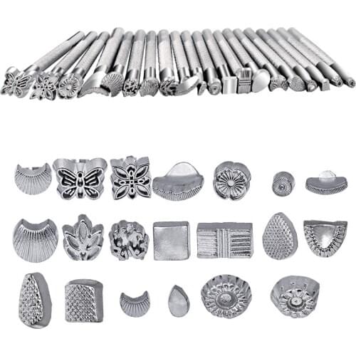 KAOBUY 20pcs Leather Printing Tools Leather Stamper Set Leather Carving Hand Working Leather Punching Tools For Leather Craft