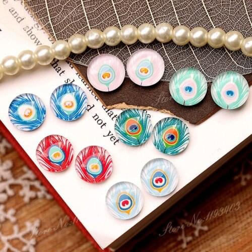 24 pcs MIX 12mm 20mm 25mm 30mm Handmade Round Glass Cabochon beads-Image Glass Cabochon-(HPGC-MIXSS-265-2)