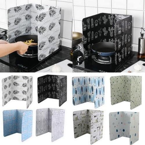 1PC Aluminum Foldable Kitchen Gas Stove Baffle Plate Kitchen Frying Pan Oil Splash Protection Screen Kichen Accessories
