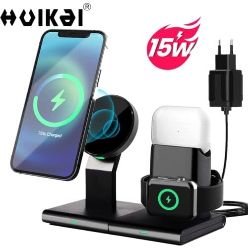 3 in 1 Magnetic Wireless Charger Fast Charging Detachable Dock Station For iPhone 12/12 Pro/12 Pro Max Apple Watch AirPods Pro/2