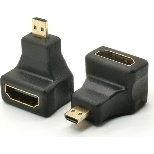 Micro HDMI-compatible HDMI Female to Micro HDMI Male Right Angled 90 Degree Adaptor